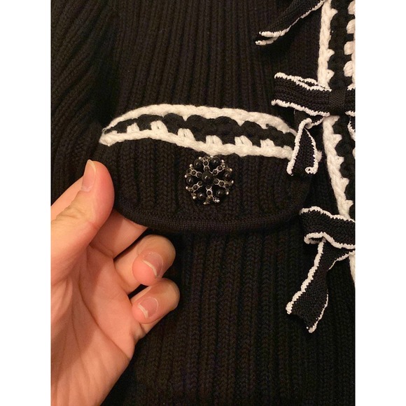 [sold] Self-Portrait Melange Knit Mini Dress in Black - Picture 7 of 10